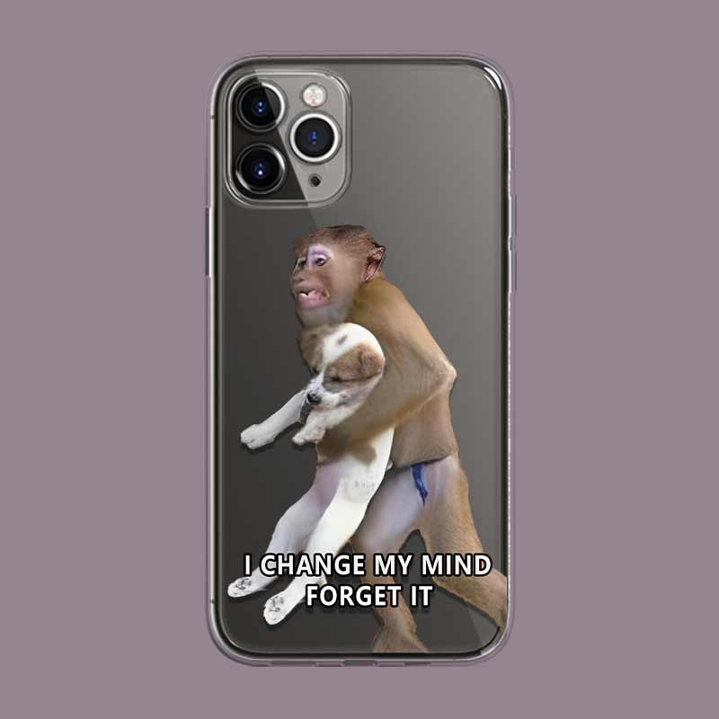 新款搞笑沙雕狗哥算了算了苹果15promax趣味猴子表情包适用iphone14pro透明13min/xs11镜头全包软12min手机壳