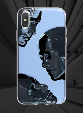 新款个性趣味赛博朋克三体人脸高级感苹果15promax适用iphone14pro透明13min/xs11镜头全包软12min透明手机壳
