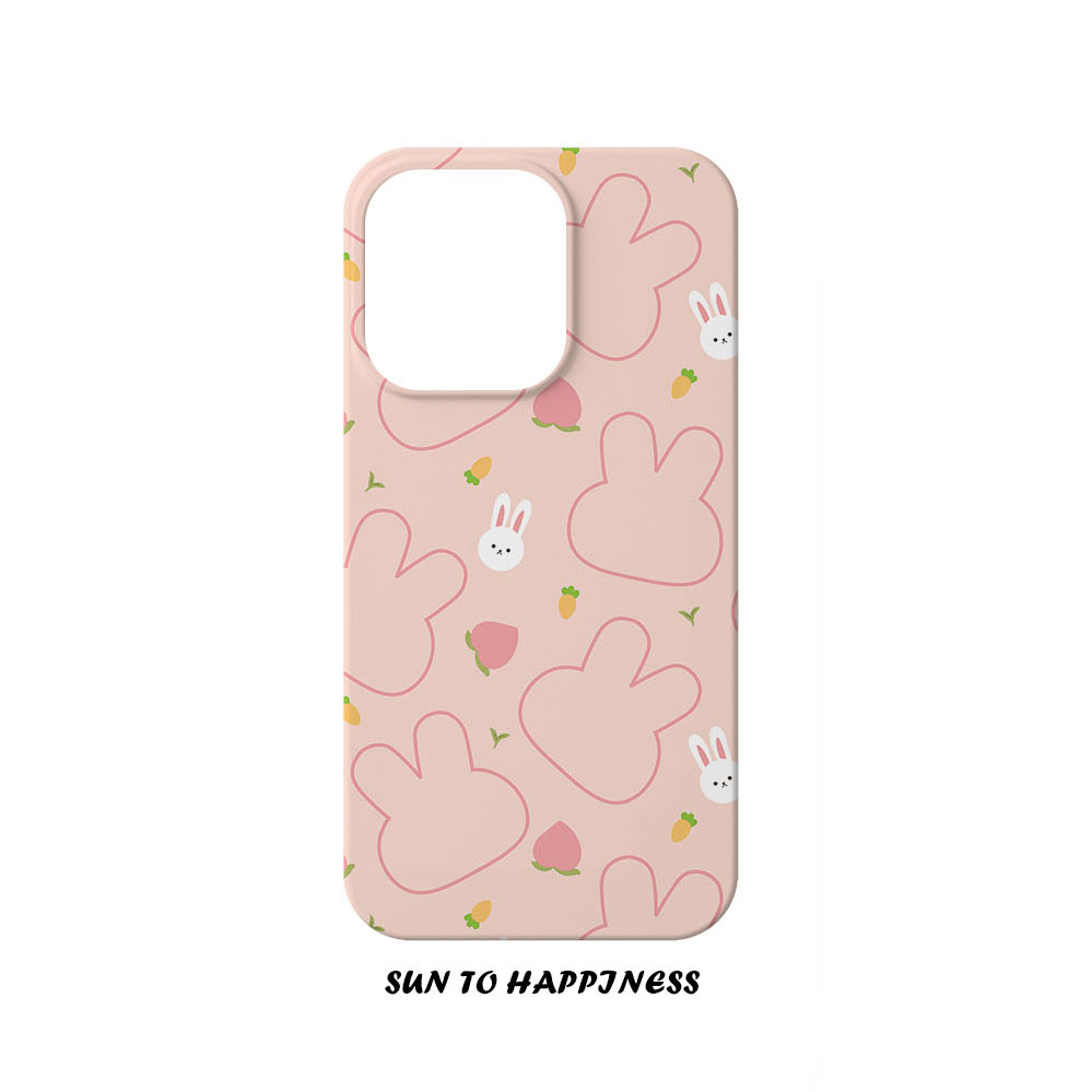 日韩卡通兔子粉色适用苹果15PROMAX手机壳菲林iphone14pro13min12可爱治愈动漫全包按键亮面大孔磨砂简约小众