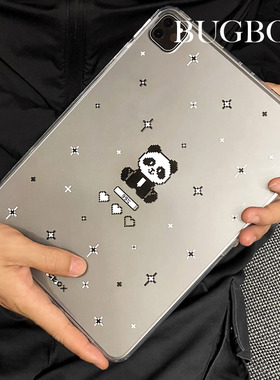 BUGBOX原创像素熊猫适用苹果平板电脑2022 iPad10代保护套air45卡通Pro11寸全包防摔超薄壳