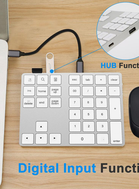 笔记本电脑无线蓝牙数字小键盘HUB适用macbook苹果电脑外接银行