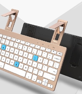 BOW航世蓝牙键盘带支架 适用苹果ipad安卓平板电脑台式机电脑双模