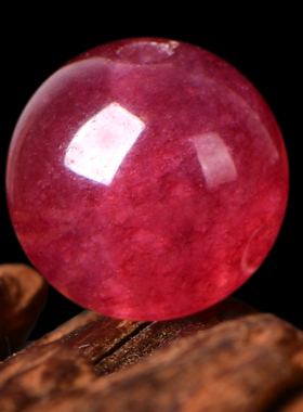 7A鸽血红草莓玉髓散珠子diy水晶饰品配件材料单珠串珠圆珠单颗