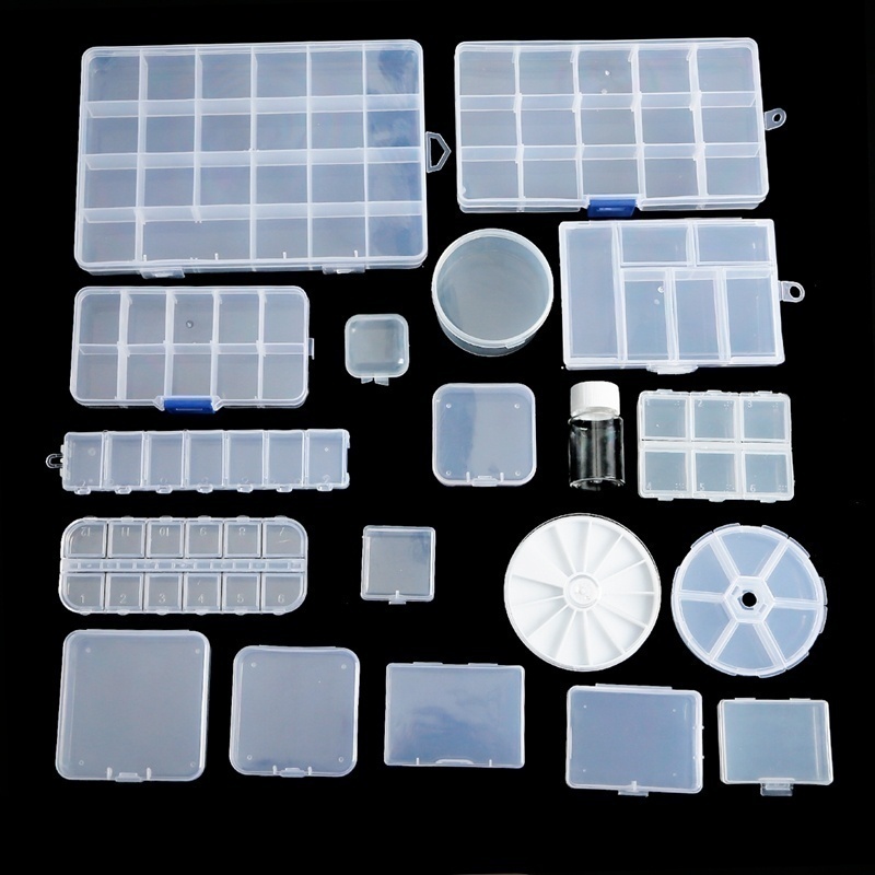 手工DIY饰品材料整理盒储物盒 透明可拆卸塑料盒耳钉盒收纳盒工具