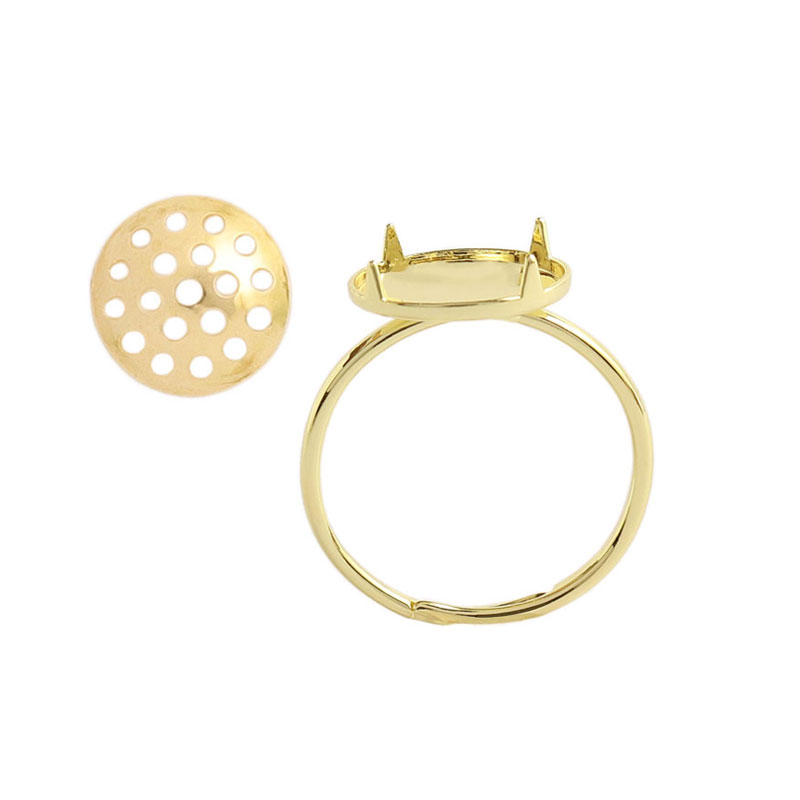 串珠戒指手工手作材料（2枚）纯铜材质保色挂电手作戒指饰品配件