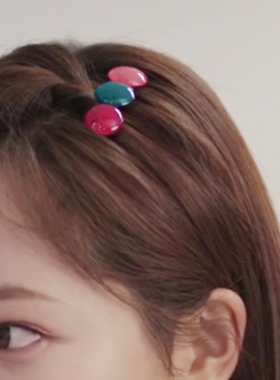韩国进口GRAIN de BEAUTE可爱甜美糖果色圆片发夹边夹刘海夹包邮