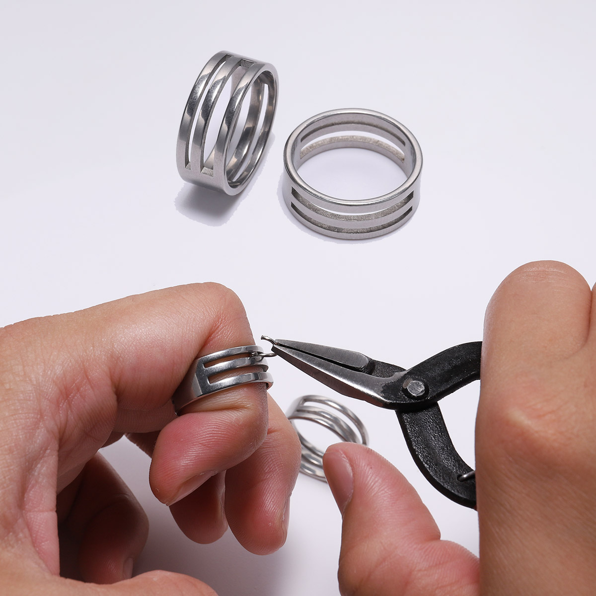 不锈钢开口圈戒指 开合器挂圈器 DIY饰品手工辅助工具配件材料