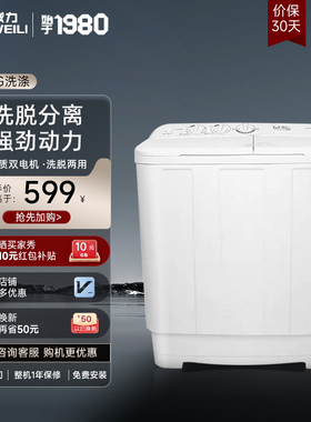 威力10公斤大容量波轮半自动洗衣机XPB100-1082S家用双桶双缸双筒