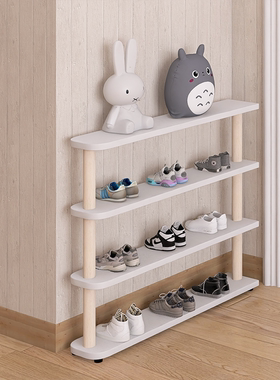 宝宝专用小型儿童鞋架门口家用极薄窄小鞋柜门后极窄放鞋收纳木架