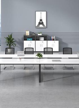 直销办公家具小型会议桌椅组合简约现代钢架会议桌长方形洽谈接待