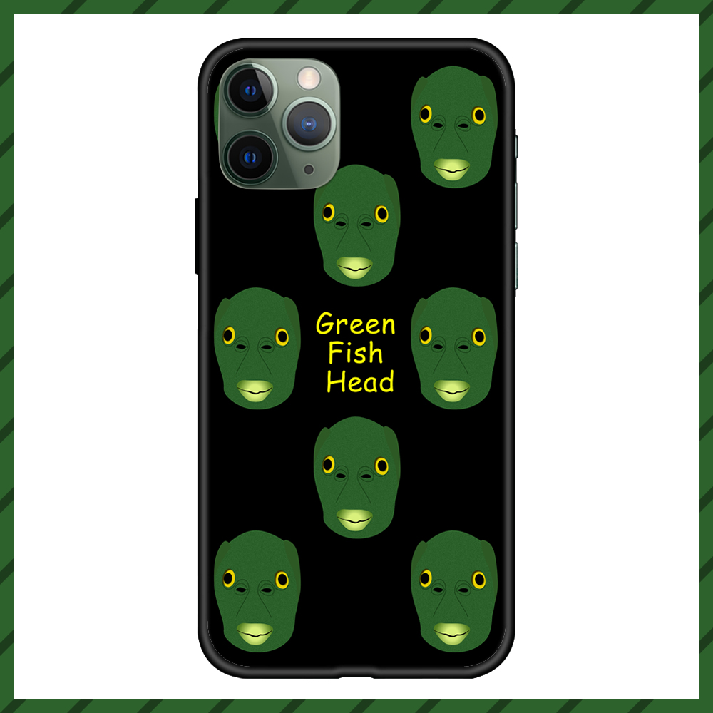 搞怪绿头鱼适用苹果12手机壳iPhone11xsmax抖音同款8plus7P绿鱼人