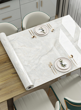 加厚桌面贴纸自粘防水防油大理石桌贴家具翻新旧桌子茶几桌布贴膜