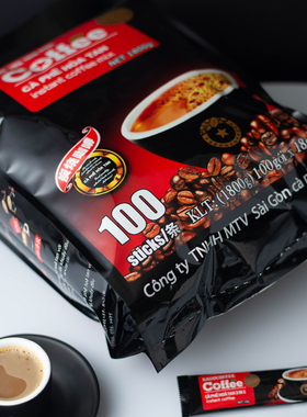越南原装进口西贡正品炭烧味3合1速溶咖啡固体饮料1800g100条袋装