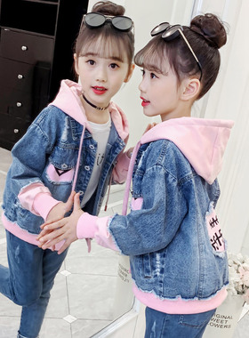 女童牛仔套装2024春装新款女孩洋气韩版网红春秋季儿童韩版两件套