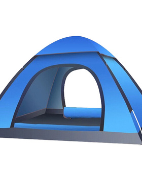 户外帐篷3一4人自动折叠露营帐篷可睡觉家用双人海边便携式帐篷