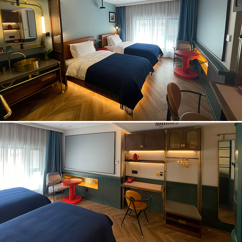 商务酒店客房成套家具高档公寓民宿双人标间1.2米大床全套定制床