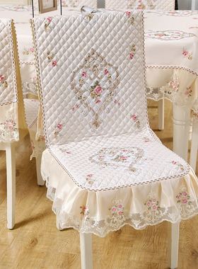 连体椅子套茶几桌布布艺罩椅垫餐椅套装餐桌欧式简约坐垫凳子家用
