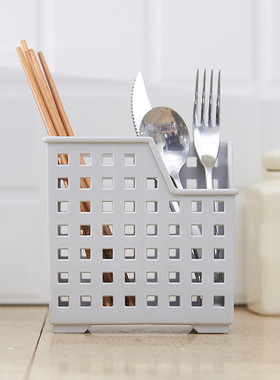 家用厨房壁挂式筷子笼置物架放筷子筒多功能塑料沥水免打孔收纳盒