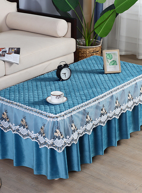 防滑茶几套罩全包简约现代蕾丝桌布垫客厅盖布长方形茶机桌罩台布