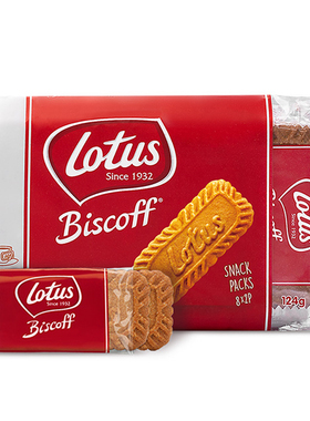 比利时进口零食lotus和情缤咖时焦糖饼干124g16片独立包咖啡伴侣
