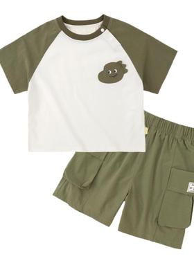 【不易变型】宝宝套装夏款男童短袖短裤两件套女童裤子T恤夏季潮