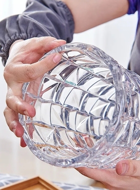 北欧玻璃花瓶透明 创意 大号客厅插花百合富贵竹鲜花家用餐桌摆件