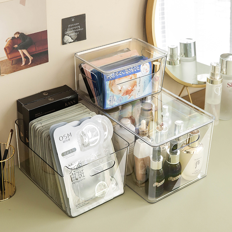 透明面膜盒子化妆品收纳盒桌面置物架梳妆台护肤筐亚克力整理箱