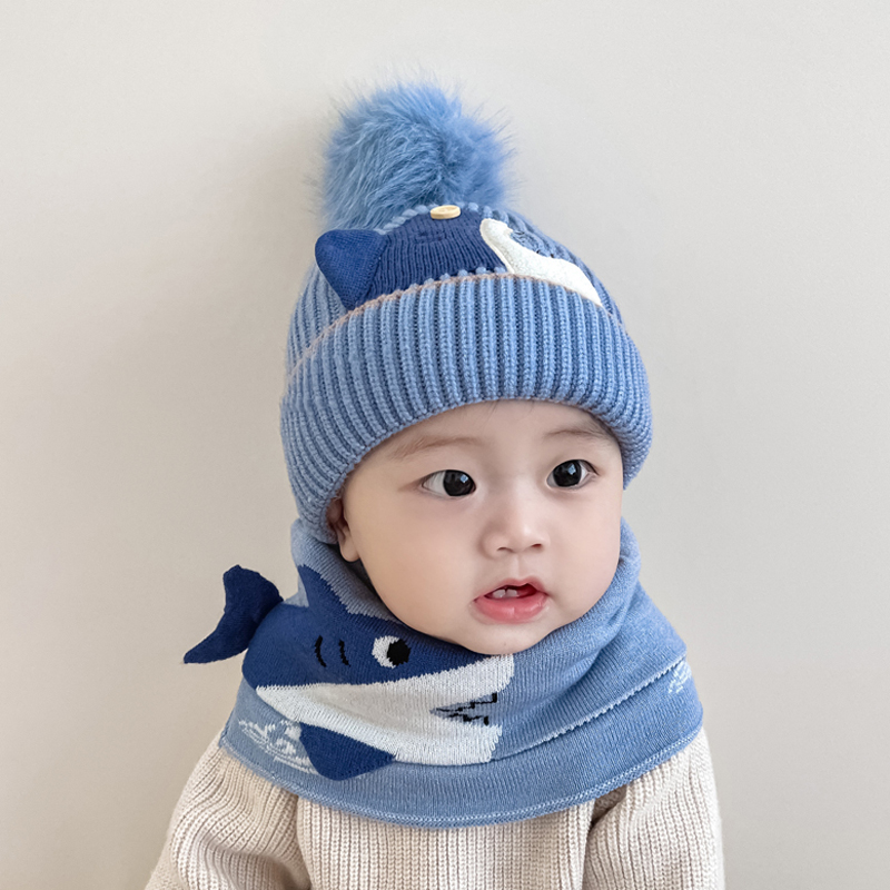 宝宝帽子秋冬季毛线帽婴儿帽子1岁2023新款儿童冬款针织2男宝男童