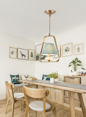 新中式客厅全铜吊灯北欧创意个性奢华别墅餐厅卧室书房纯铜灯具