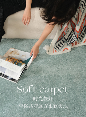 地毯客厅卧室柔软加厚隔音定制全屋满铺玉米纤维纯色欧美轻奢高级
