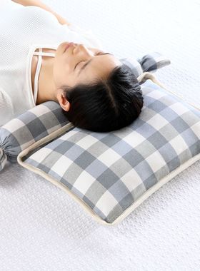 颈椎枕头荞麦枕护颈枕单人专用圆形糖果枕成人荞麦皮硬保健康枕芯