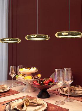 轻奢餐厅吊灯三头组合北欧客厅吧台小吊灯后现代简约风格餐桌灯具