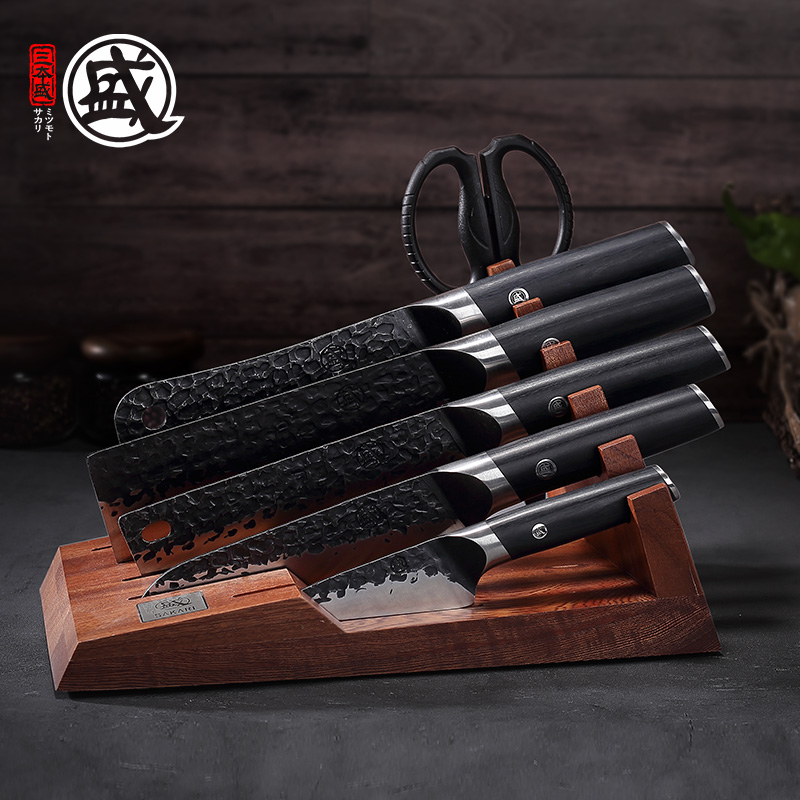 日本三本盛厨房刀架实木置物架刀具收纳木质日式菜刀家用创意刀座