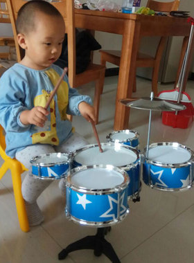 儿童架子鼓初学者练习鼓宝宝仿真爵士鼓乐器音乐玩具五鼓1-3-6岁