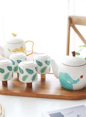 创意日式卡通陶瓷冷水壶套装家用茶具可爱杯具耐热骨瓷整套水杯子