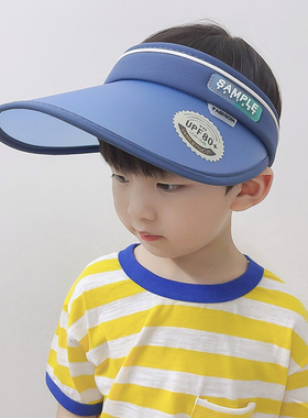 UPF80+儿童太阳帽防紫外线男童夏款空顶帽大帽檐男孩遮阳帽子防晒