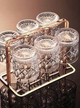 高颜值威士忌酒杯创意玻璃啤酒杯家用杯子套装欧式网红酒吧洋酒杯