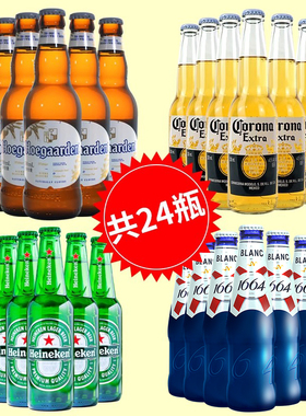 24瓶精酿组合 1664啤酒/科罗娜/福佳白/Heineken百威精酿啤酒组合