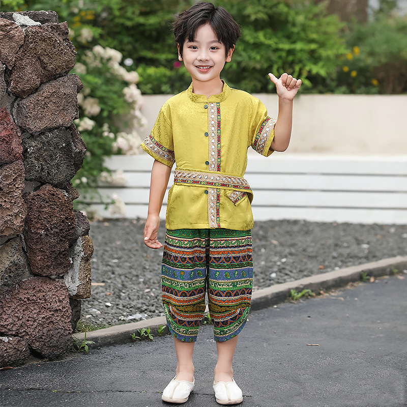 傣族服装男童泼水节云南西双版纳少数民族服饰儿童女童套装夏季