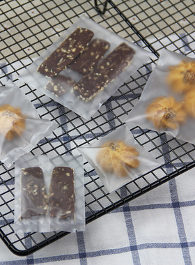 透明磨砂饼干袋自封自粘曲奇雪花酥烘焙西点糖果食品包装机封袋子