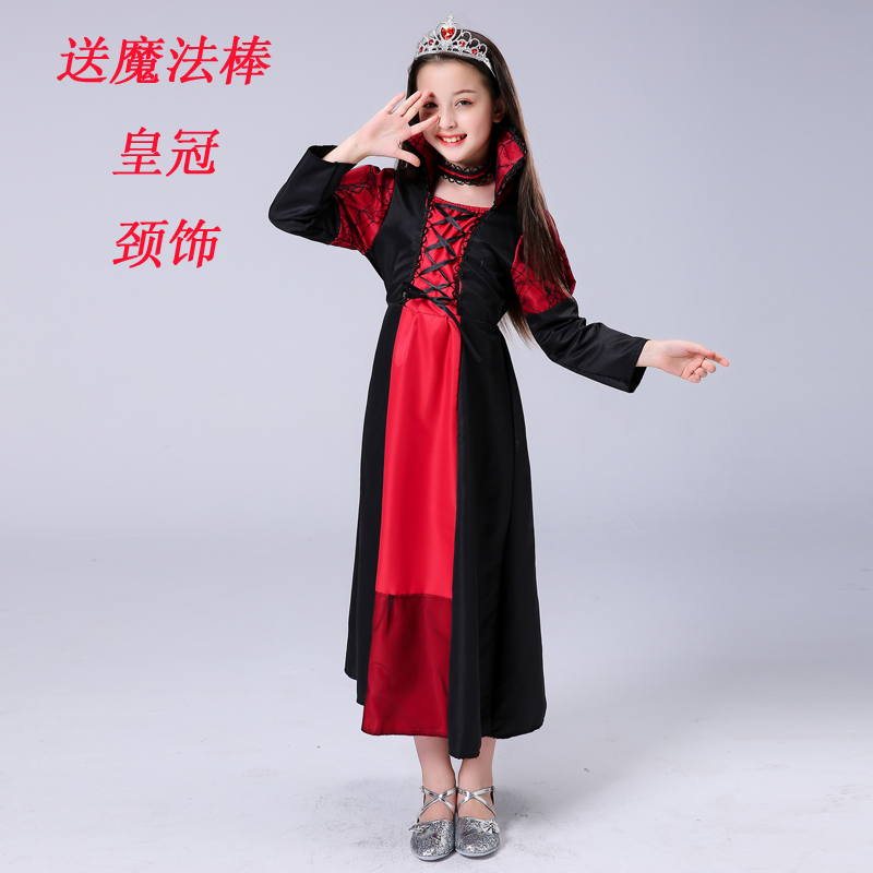 万圣节儿童服装精灵女巫白雪公主裙吸血鬼服角色扮演儿童cos服装