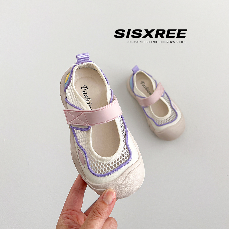 SISXREE女童鞋儿童网鞋夏季单网大网眼鞋子透气网面女童运动鞋夏