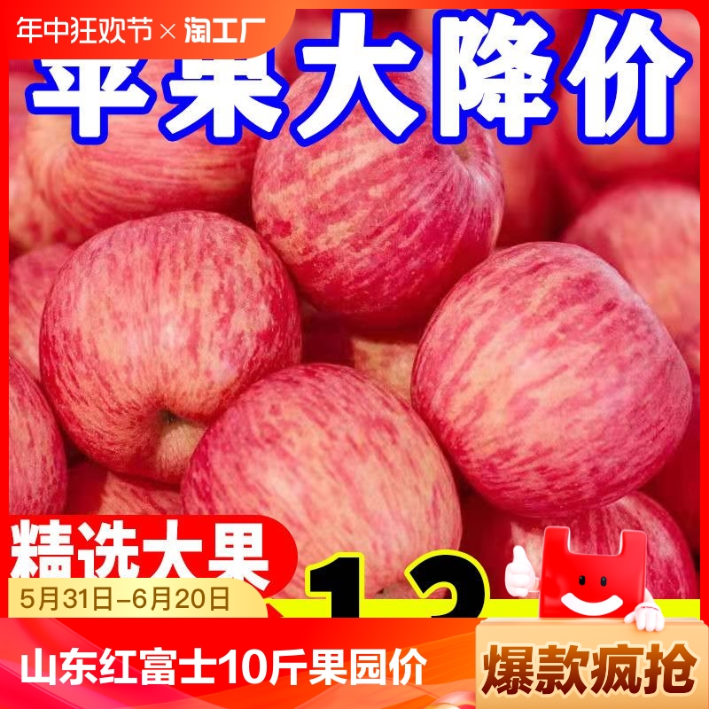 山东红富士苹果10斤当季新鲜水果整箱非烟台栖霞脆甜冰糖心丑苹果