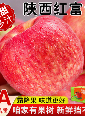 陕西正宗红富士苹果当季新鲜水果整箱礼盒装10斤包邮非洛川小苹果