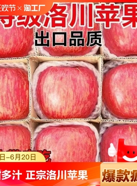 华圣陕西洛川红富士苹果水果10斤新鲜应当季脆甜冰糖心特级整箱