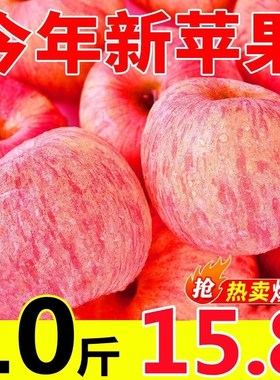 苹果水果10新鲜当季陕西红富士斤一整箱批应季脆甜冰糖心丑苹果脆