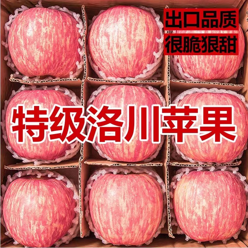 正宗洛川苹果9斤新鲜水果陕西红富士当季整箱冰糖心脆甜大5