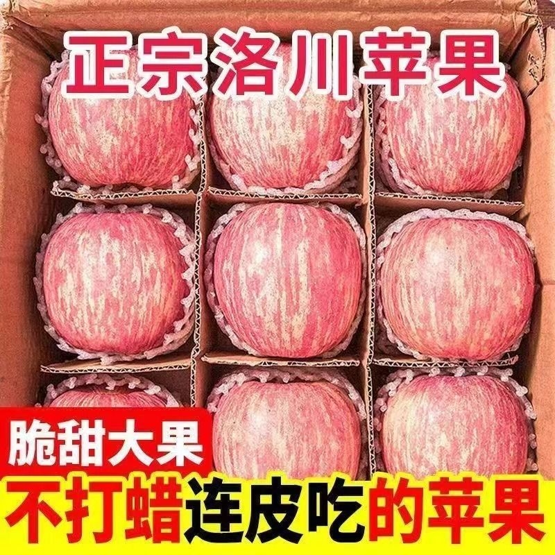 洛川苹果红富士脆甜冰糖心当季新鲜水果9斤大果整箱