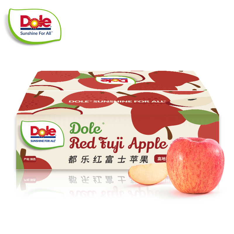 dole都乐2023年陕西红富士脆甜冰糖心苹果4.5斤中果礼盒新鲜水果