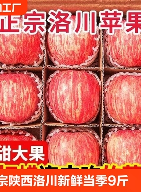 陕西洛川苹果水果新鲜当季整箱红富士冰糖心一级脆甜10斤9斤单品